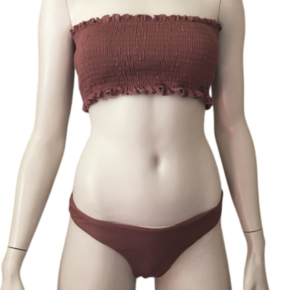 Zaful Forever Young 2 Piece Swimsuit Bikini Bathing Suit Shirred Smocked NWOT - Picture 3 of 15